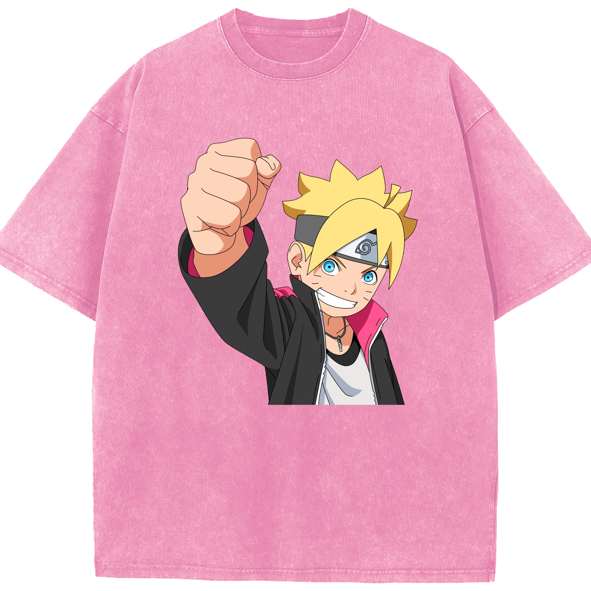 （画像用） NARUTO -ナルト- うずまき ボルト Uzumaki Boruto 綿100% ヴィンテージ風 半袖Tシャツ（フロントプリント）
